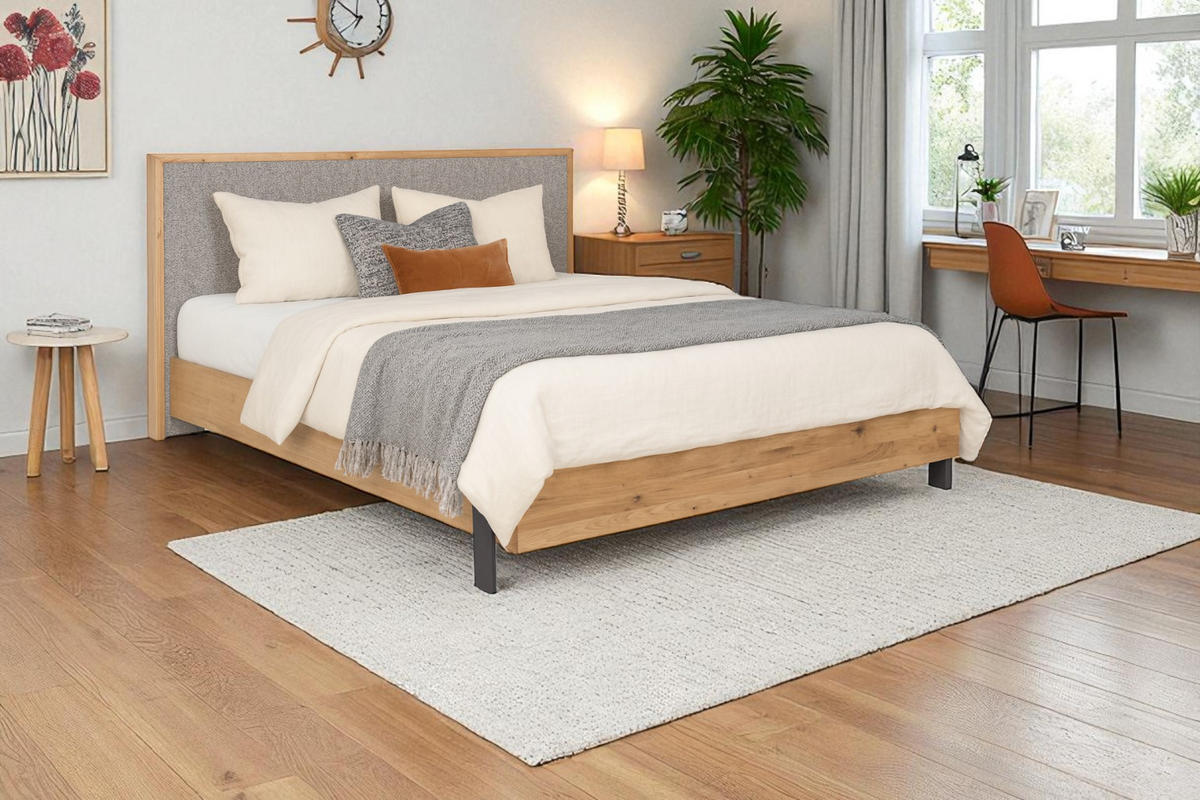 POLSTERBETT mit Matratze PRATO, Cappuccino, 180x200 cm - Cappuccino, Textil (180/200cm) - KS Home Concept