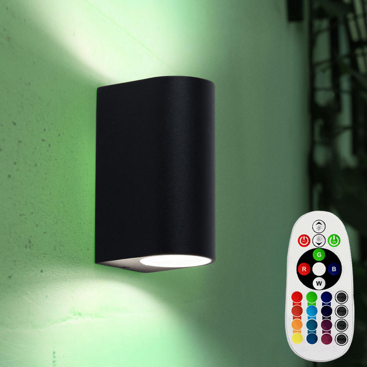 LED AUSSEN-WANDLEUCHTE Aluminium Schwarz 2er Set - Schwarz, Metall (6.8/15/9.2cm)