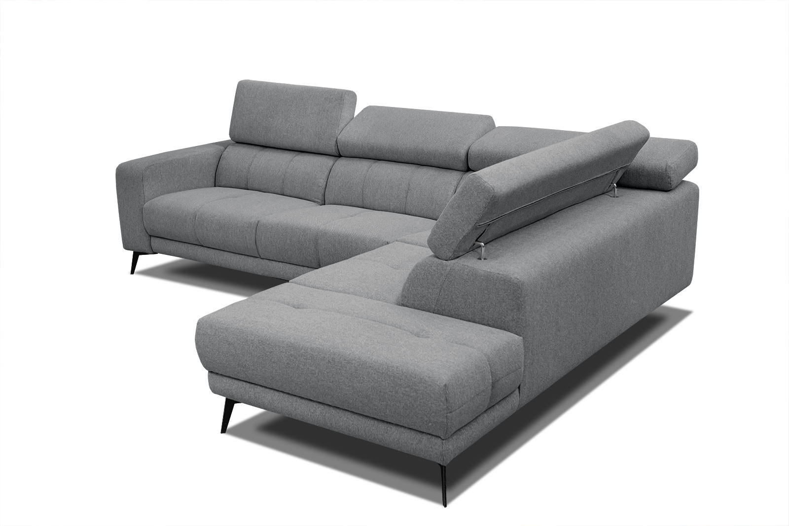 ECKSOFA MORELLO 5-Sitzer, grau - Schwarz/Grau, Holzwerkstoff/Textil (287/228cm) - Courtois Laville