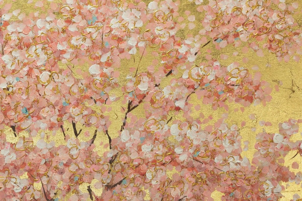 ÖLGEMÄLDE 120/60 cm - Pink/Braun, Holz/Textil (1.94/60cm) - KUNSTLOFT