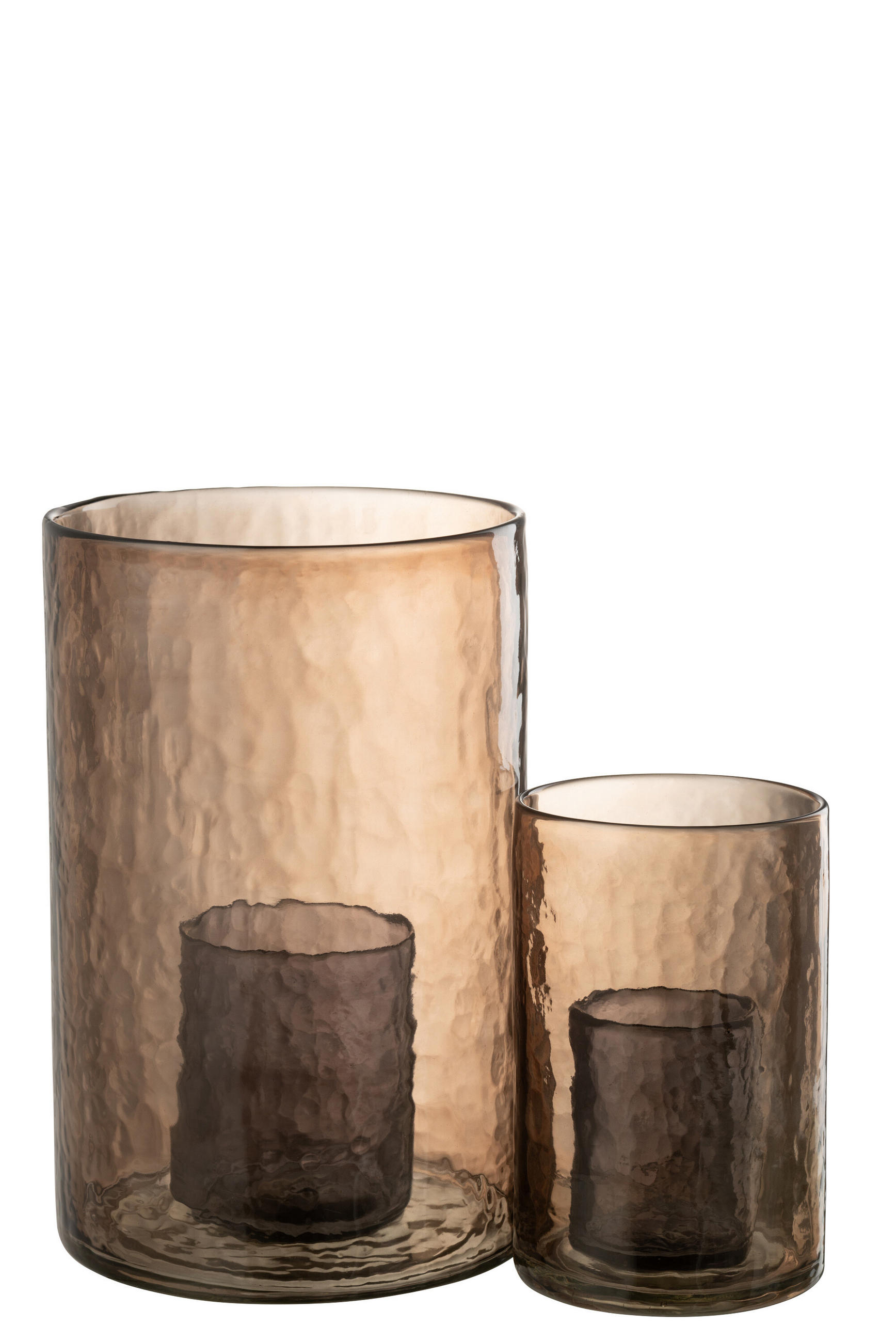 KERZENHALTER DUBBEL - Glas - Braun - L - Braun, Glas (20.5/30.5cm) - J-Line