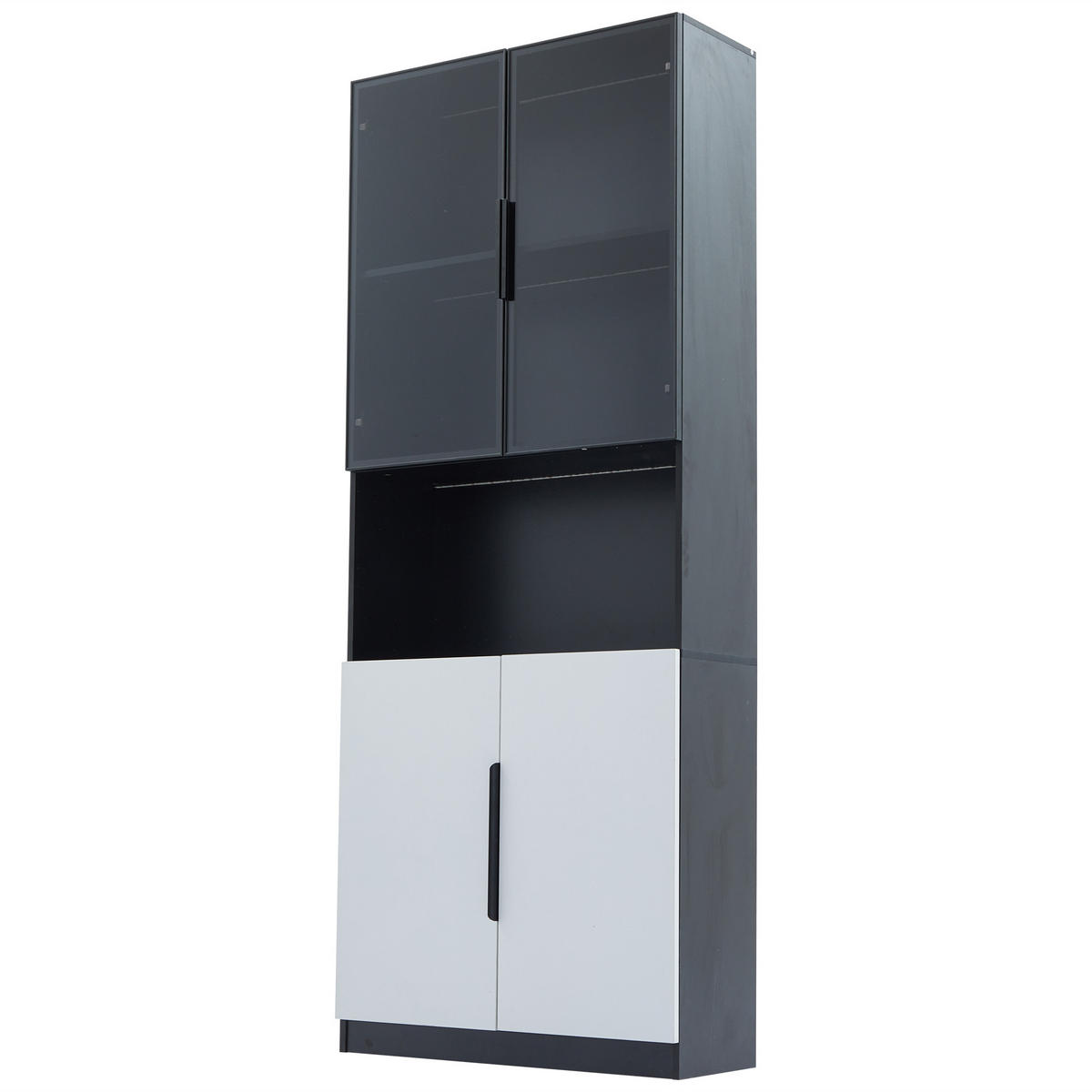 VITRINE Weiß 80/30/200 cm - Weiß, Holzwerkstoff (80/200/30cm) - PANGIVO
