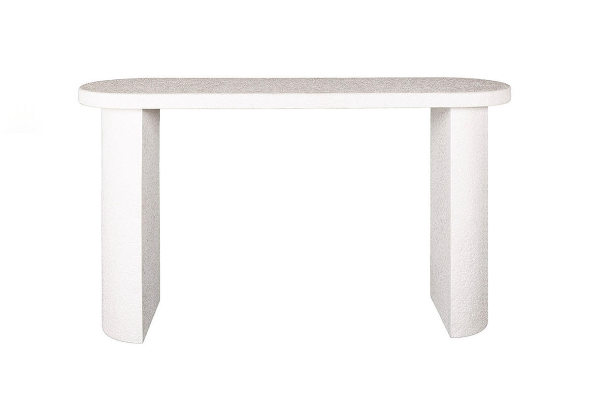 KONSOLENTISCH CURUA Weiß Marmor - Weiß, Stein (40/140/77cm) - KAWOLA