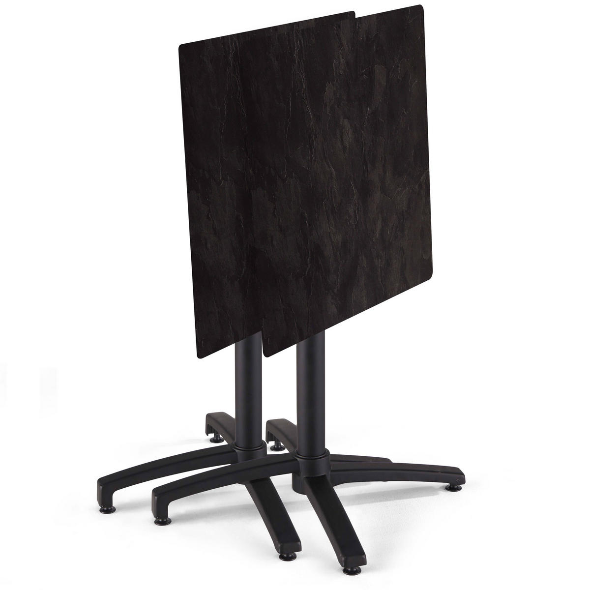 TERRASSENTISCH, gestreift - Dunkelgrau/Schwarz, Holzwerkstoff (70/70/72cm) - Oviala