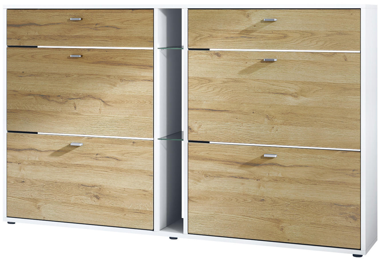 SCHUHSCHRANK Today Fronten in Eiche Natur - Eichefarben, Holzwerkstoff (155.5/95/28cm) - Vladon