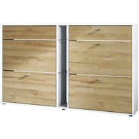 SCHUHSCHRANK Today Fronten in Eiche Natur - Eichefarben, Holzwerkstoff (155.5/95/28cm) - Vladon