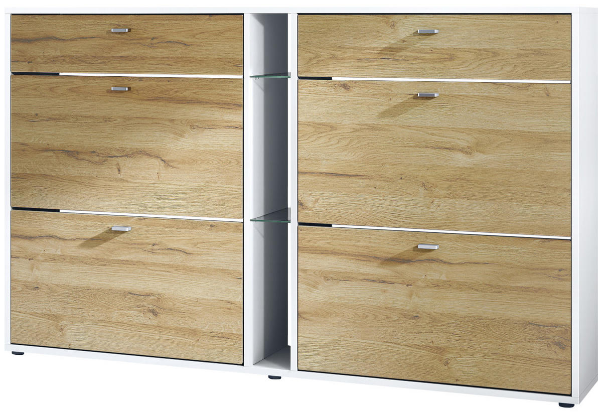 SCHUHSCHRANK Today Fronten in Eiche Natur - Eichefarben, Holzwerkstoff (155.5/95/28cm) - Vladon