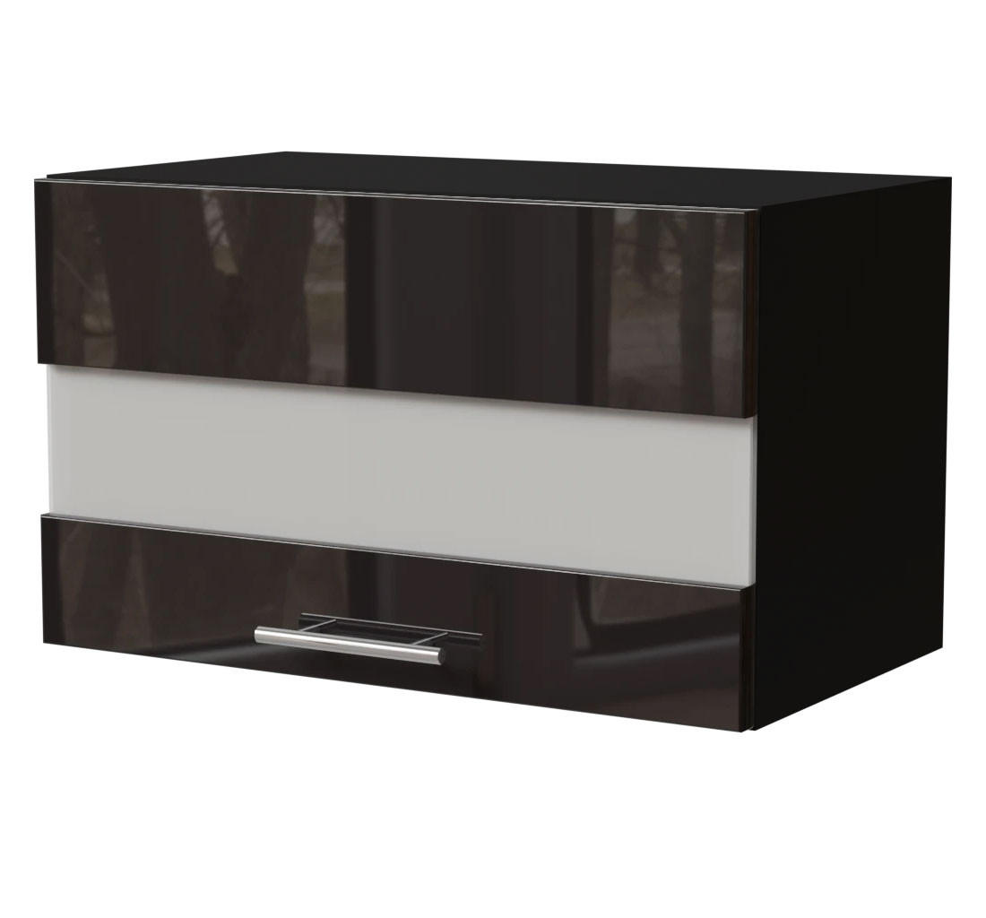 KLAPPHÄNGESCHRANK Essen W4BS/60/LAM Schwarz Hochglanz / Schwarz Matt 60 / 32,5 / 36cm - Schwarz Hochglanz/Schwarz, Holz/Holzwerkstoff (60/36/32.5cm) - Feldmann-Wohnen