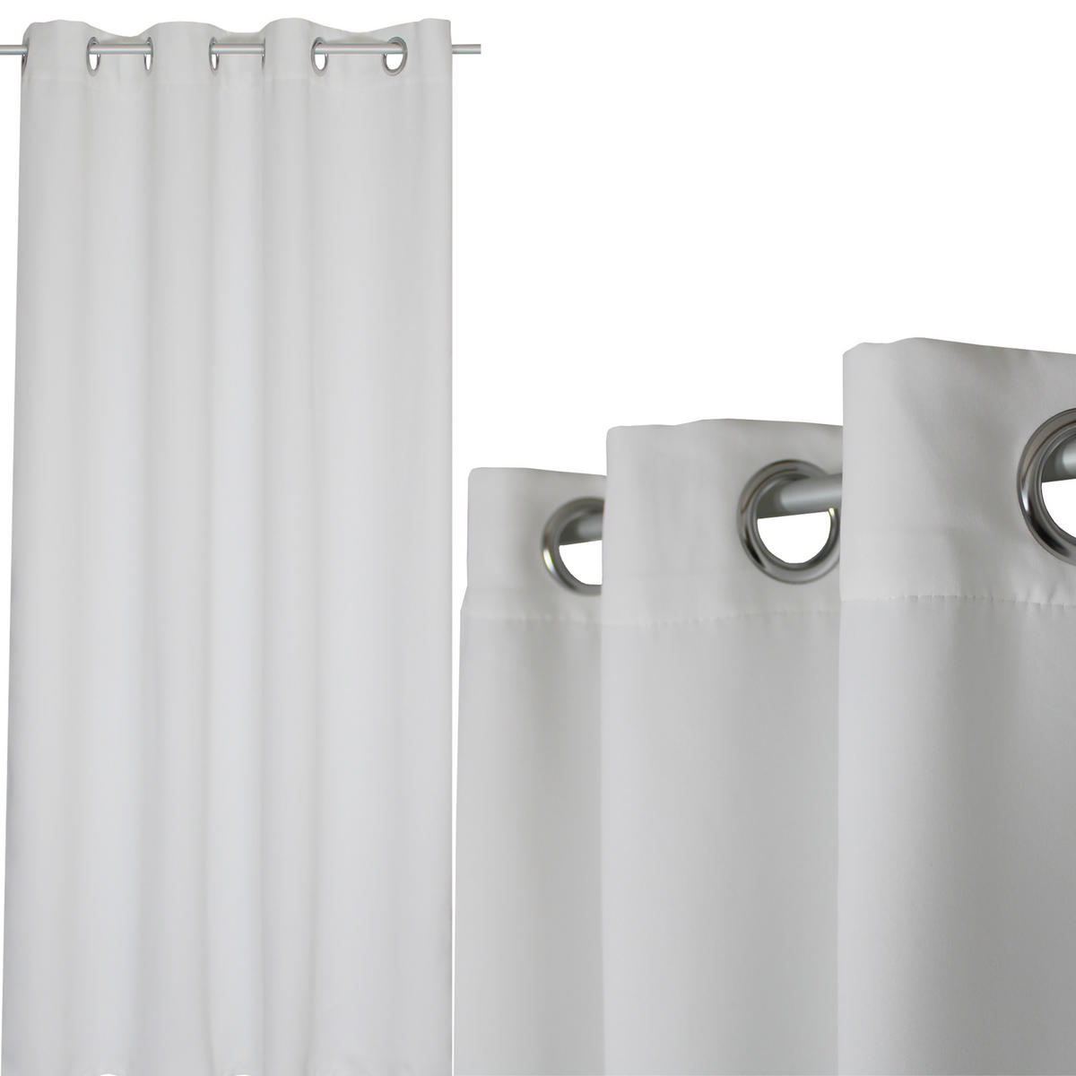 VERDUNKELUNGSVORHANG Ösen 140/145 cm Weiß - Weiß, Textil (140/145cm) - TiborTex