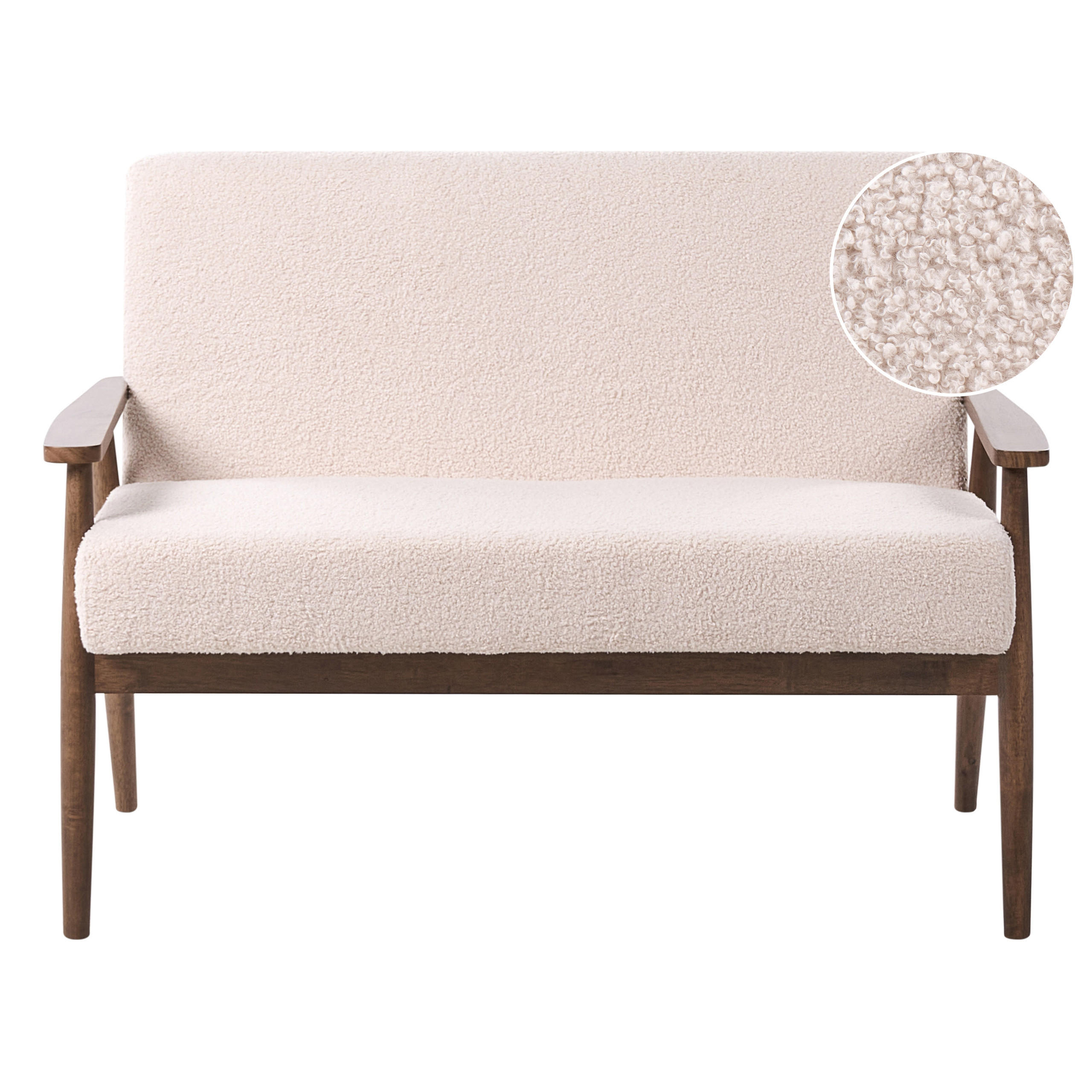 2-SITZER-SOFA Bouclé Dunkelbraun/Beige Esrum - Dunkelbraun, Textil (111/79/72cm) - Beliani