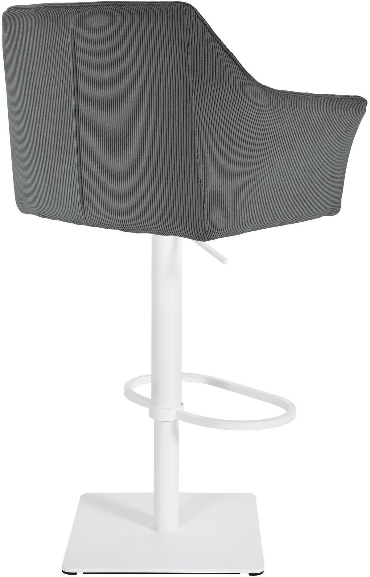 BARHOCKER Cord Grau - Weiß/Grau, Textil/Metall (64/88/45cm) - CLP