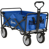GARTENKARRE klappbar, 68 kg Nutzlast, mit Bremsen und verstellbarem Griff - Dunkelblau, Metall (49/100/93cm) - BEAOK