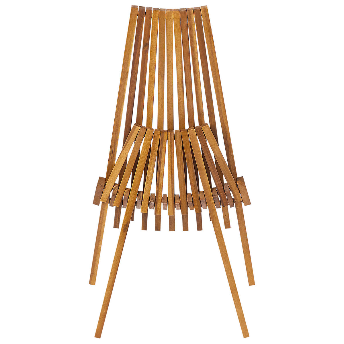 GARTENSTUHL 2er-Set Holz Heller Holzfarbton Bellano - Hellbraun, Holz (88/83/57cm) - Beliani