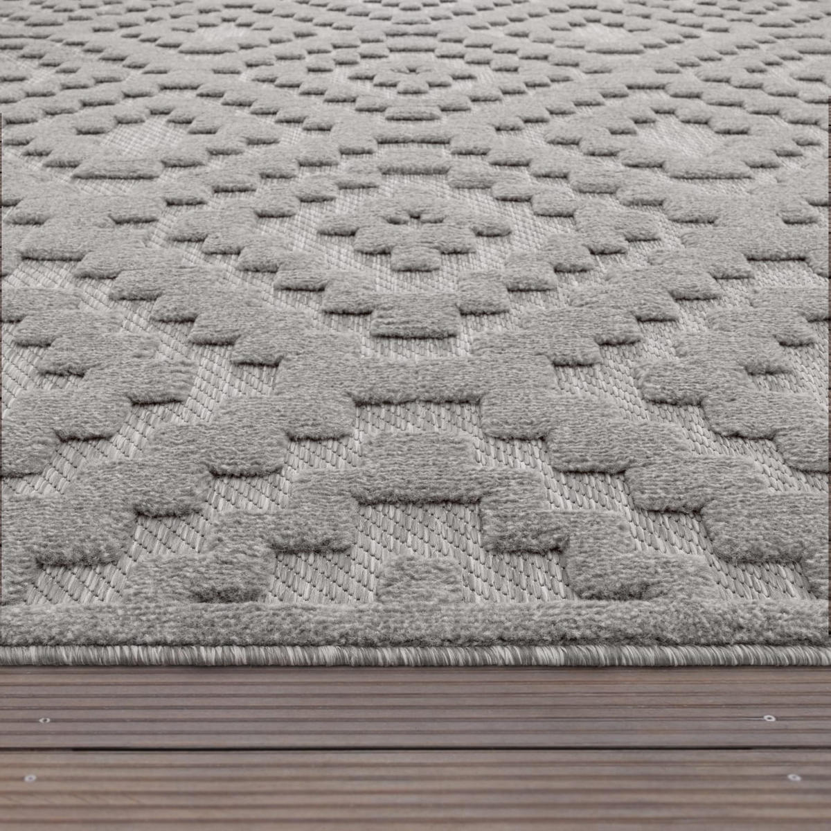OUTDOORTEPPICH 160/160 cm Livorno 672 - Grau, Kunststoff (160/160cm) - Paco Home