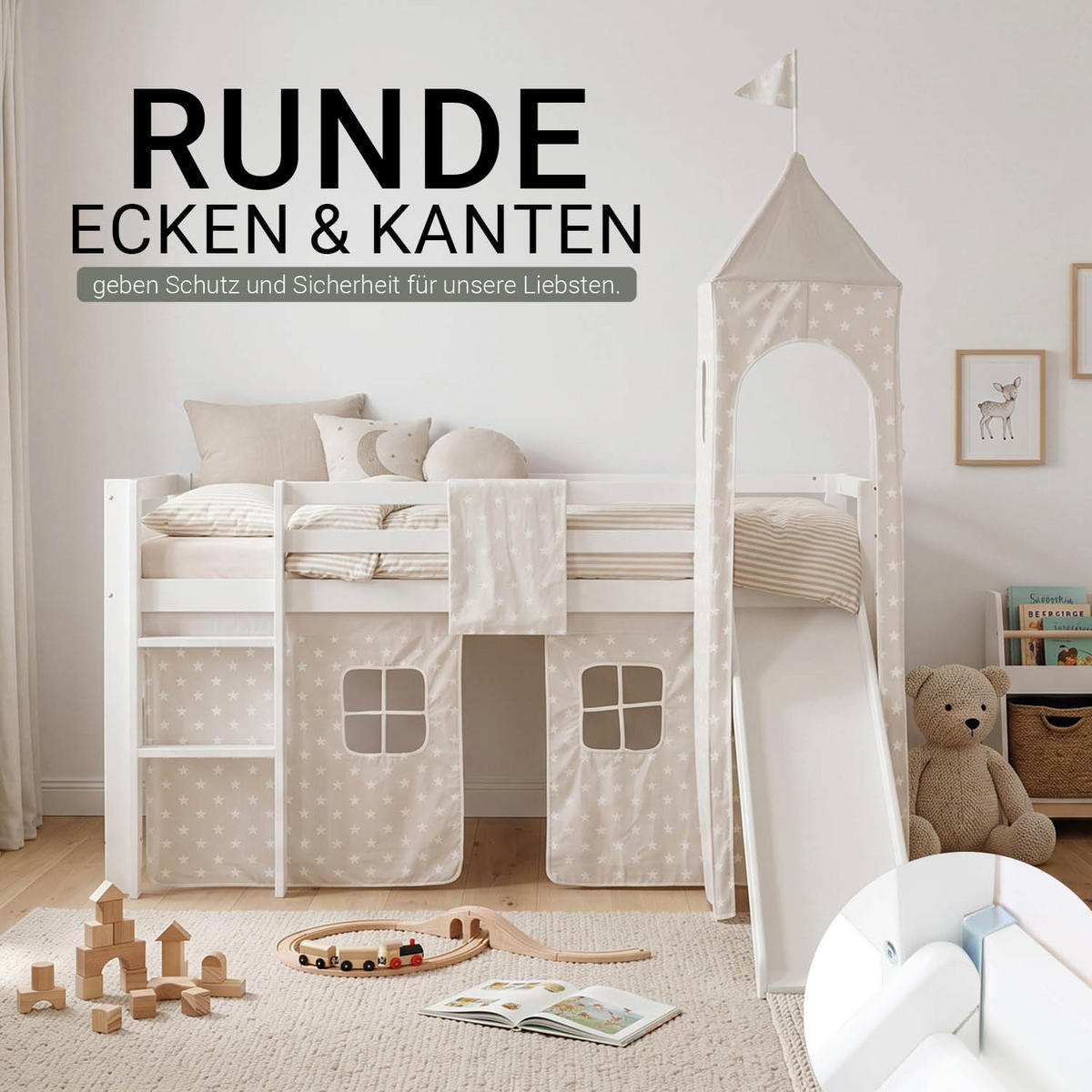 HOCHBETT 90/200 cm in weiß mit Lattenrost - Weiß, Holz - Homestyle4u