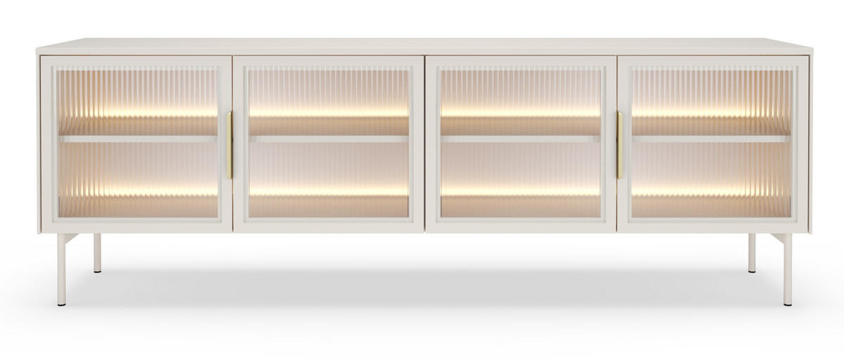 TV-SCHRANK mit LED 180 cm Senzia, 4 Türen, Kaschmir - Kaschmir, Holz (182/62/39cm) - Emporius