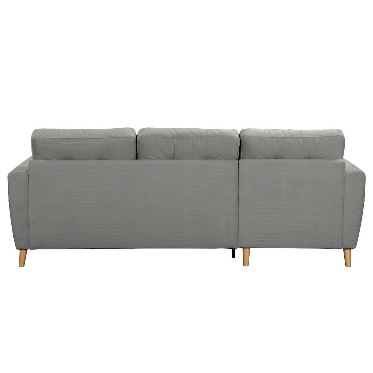 ECKSOFA mit Longchair - Braun/Grau, Holz/Textil (223/148cm) - home24