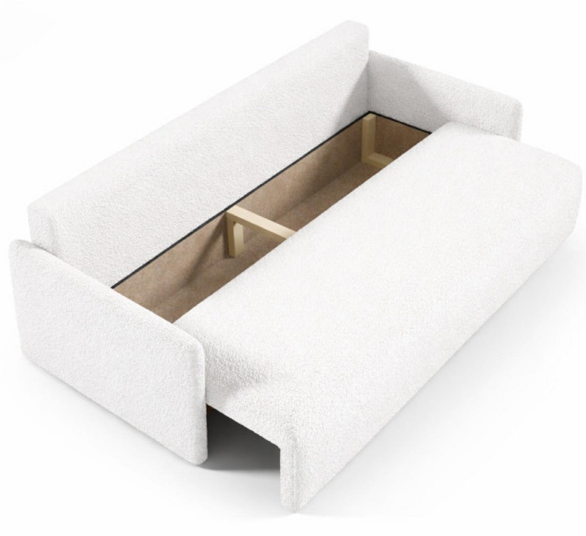 SOFA Weiß SISI Mit Schlaffunktion Boucle - Weiß, Textil (207/90/87cm) - Sepro Meble