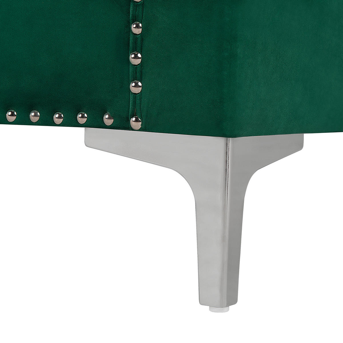 3-SITZER-SOFA Samtstoff Smaragdgrün Avaldsenes - Hellgrün, Textil (211/74/82cm) - Beliani