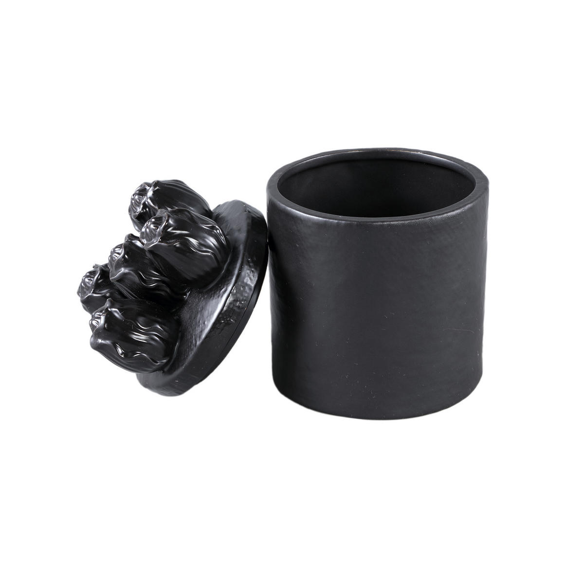 TOPF Krystine Schwarz 15/15/21cm - Schwarz, Keramik (21cm) - PTMD Collection