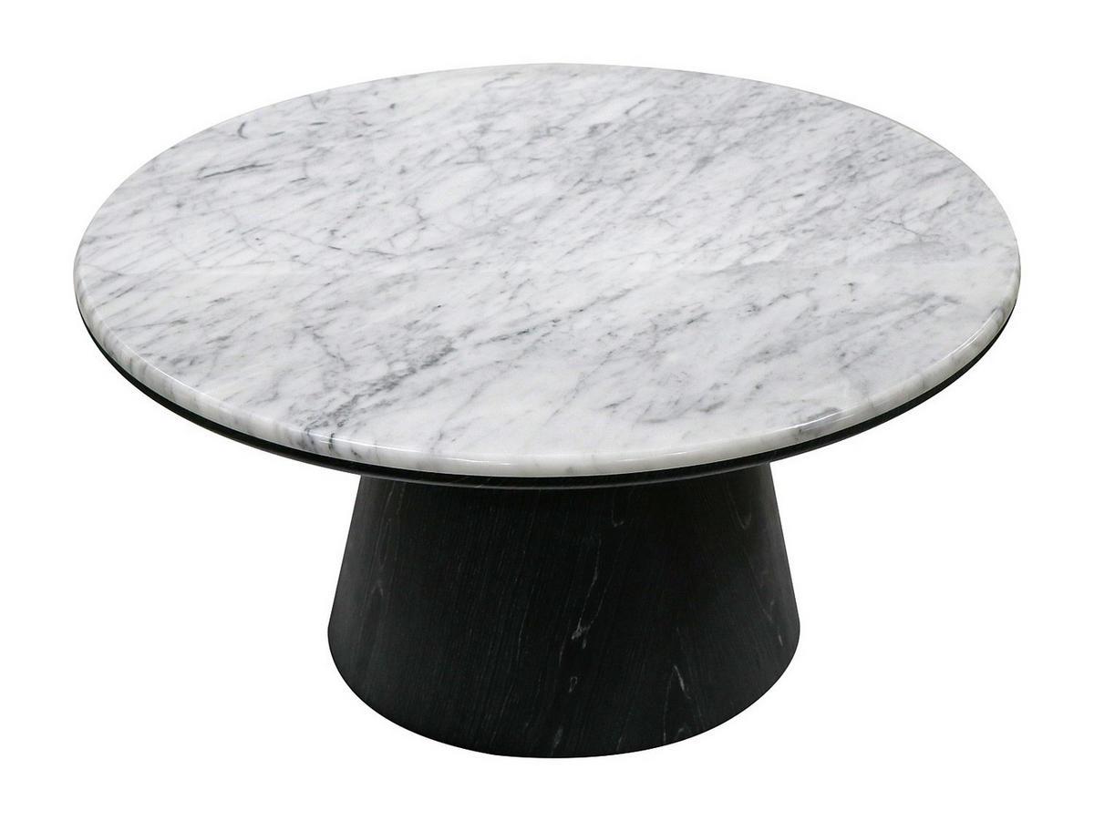 COUCHTISCH - 80 cm x 80 cm - marmor - schwarz, weiß Sadura - Schwarz/Weiß, Stein (80/80/42cm) - Vente-Unique