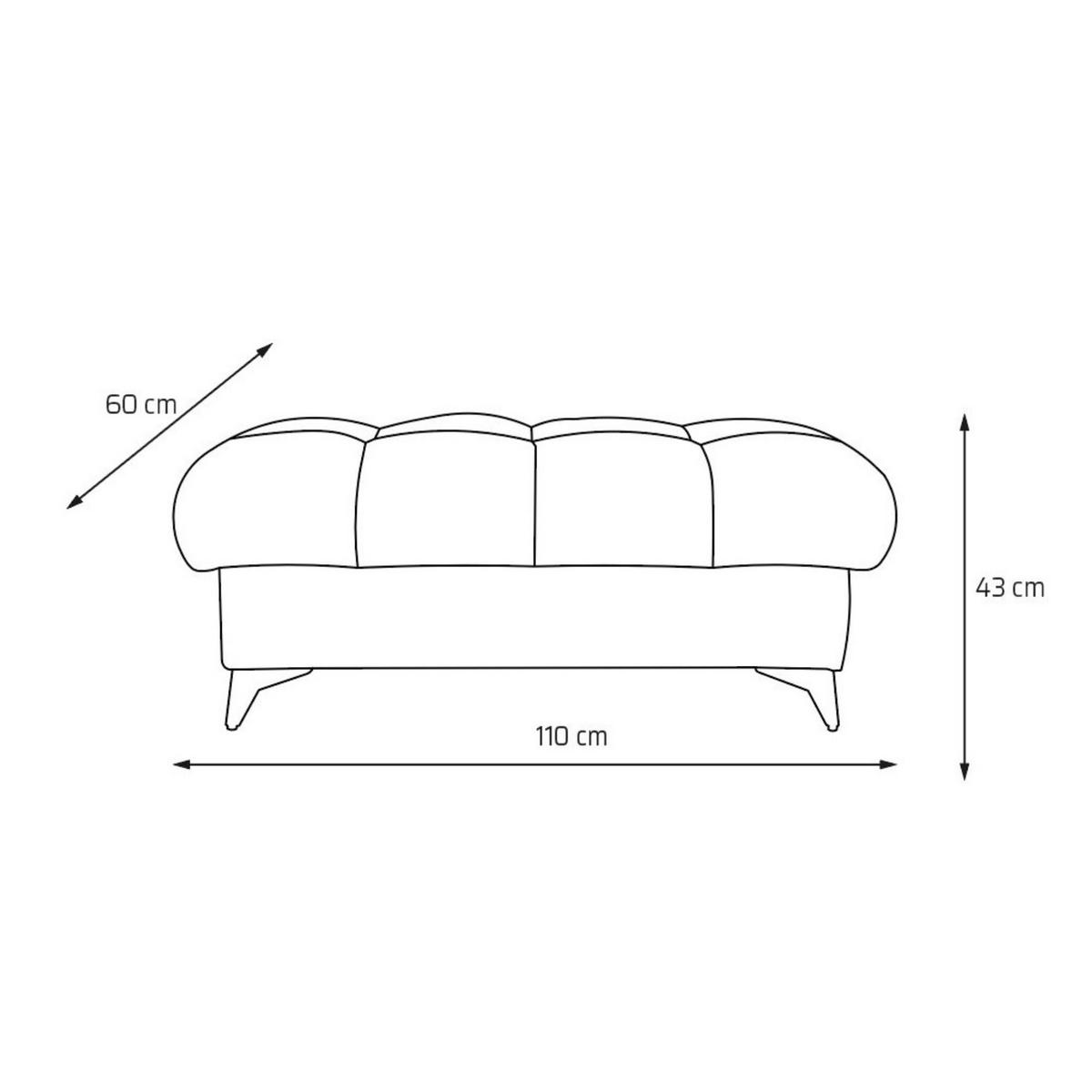 POUF PUDDING 110 x 60 cm Velours Dunkelgrau - Dunkelgrau/Schwarz, Holz/Textil (110/43/60cm) - Muffo