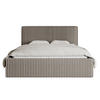 POLSTERBETT Tilio Grau-Beige Cordbezug 140 cm - Greige/Schwarz, Kunststoff/Textil (140/200cm) - Selsey