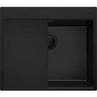 SPÜLBECKEN Oslo, 2-er set Alles Schwarz 58/50 cm 1 Becken + Ablauf-Set + Schneidebrett ab 60er Unterschrank - Schwarz, Kunststoff (58/20/50cm) - Primagran
