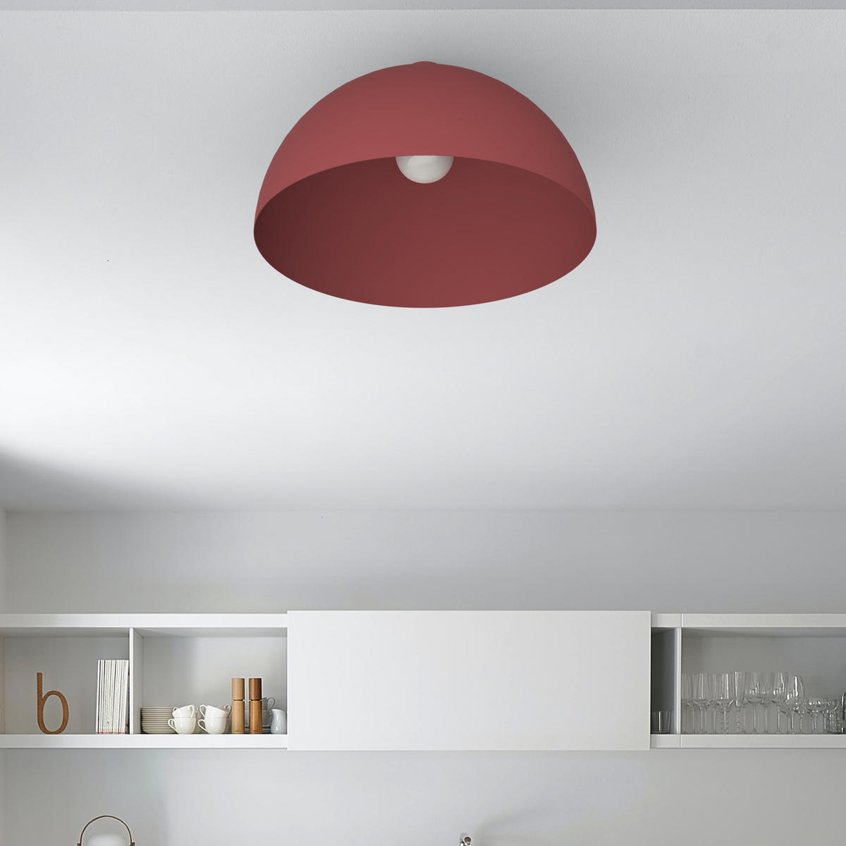 DECKENLEUCHTE - Rot, Metall (60/60/30cm) - Lumicom