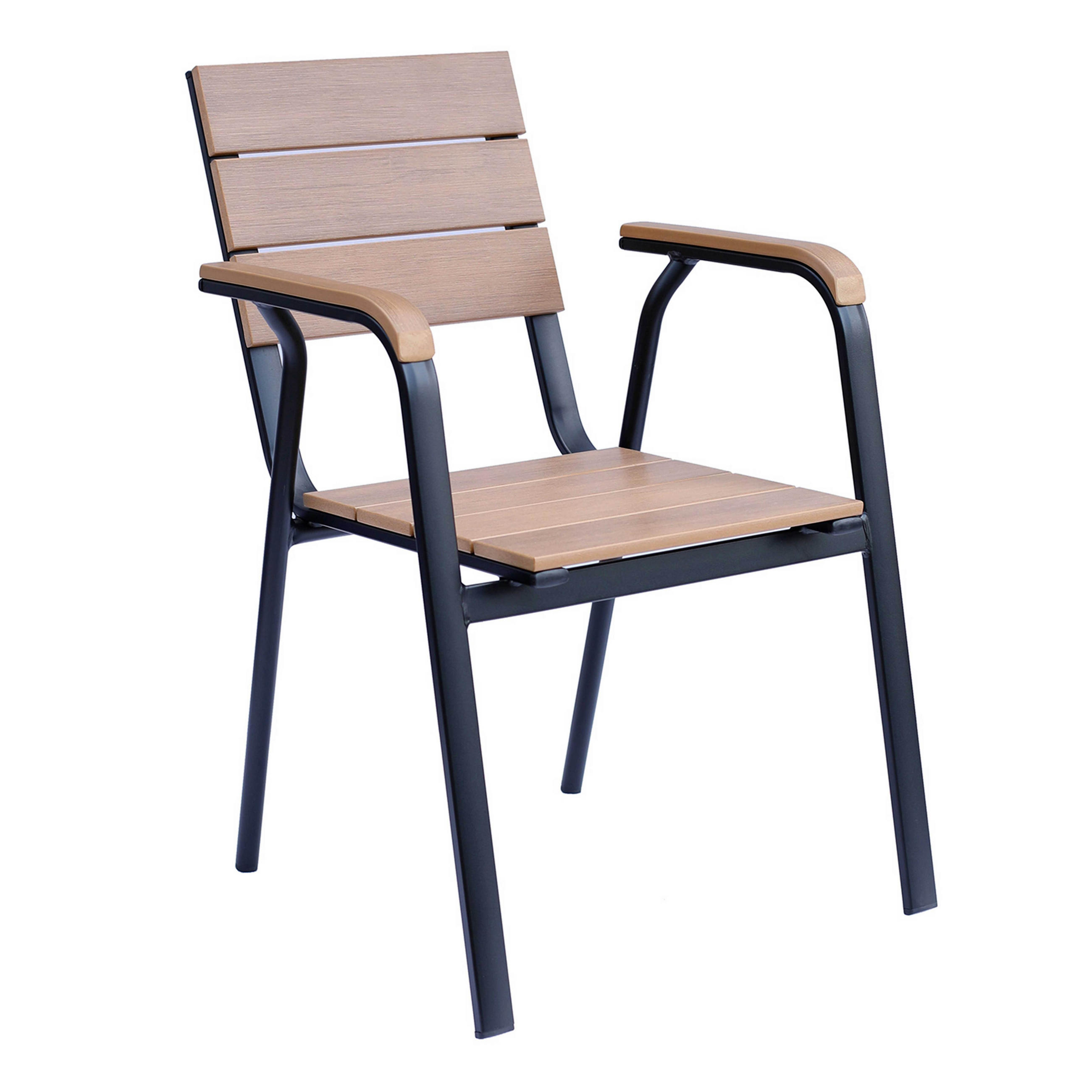 GARTENSTUHL, Schwarz - Schwarz, Holzwerkstoff (57/86/57cm) - Oviala