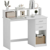 SCHREIBTISCH mit Schubladen und Regal 105 x 48 x 94 cm Weiß - Weiß, Holzwerkstoff (48/105/94cm)