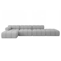 ECKSOFA modulares Sofa Lizur-L2 - 380x160x70 cm Hellgrau Bouclé - Hellgrau, Holzwerkstoff/Textil (380/160cm) - ALTDECOR