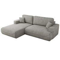 ECKSOFA OVO L Hellgrau Struktur - Links Seite - Hellgrau/Schwarz, Kunststoff/Textil (271/195cm) - MKS