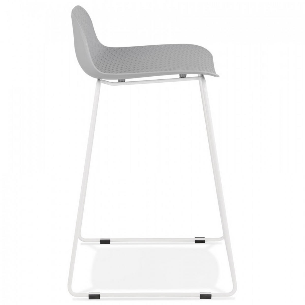 BARHOCKER grau 49x85x53cm - Weiß/Grau, Kunststoff/Metall (49/85/53cm) - AlterEgo