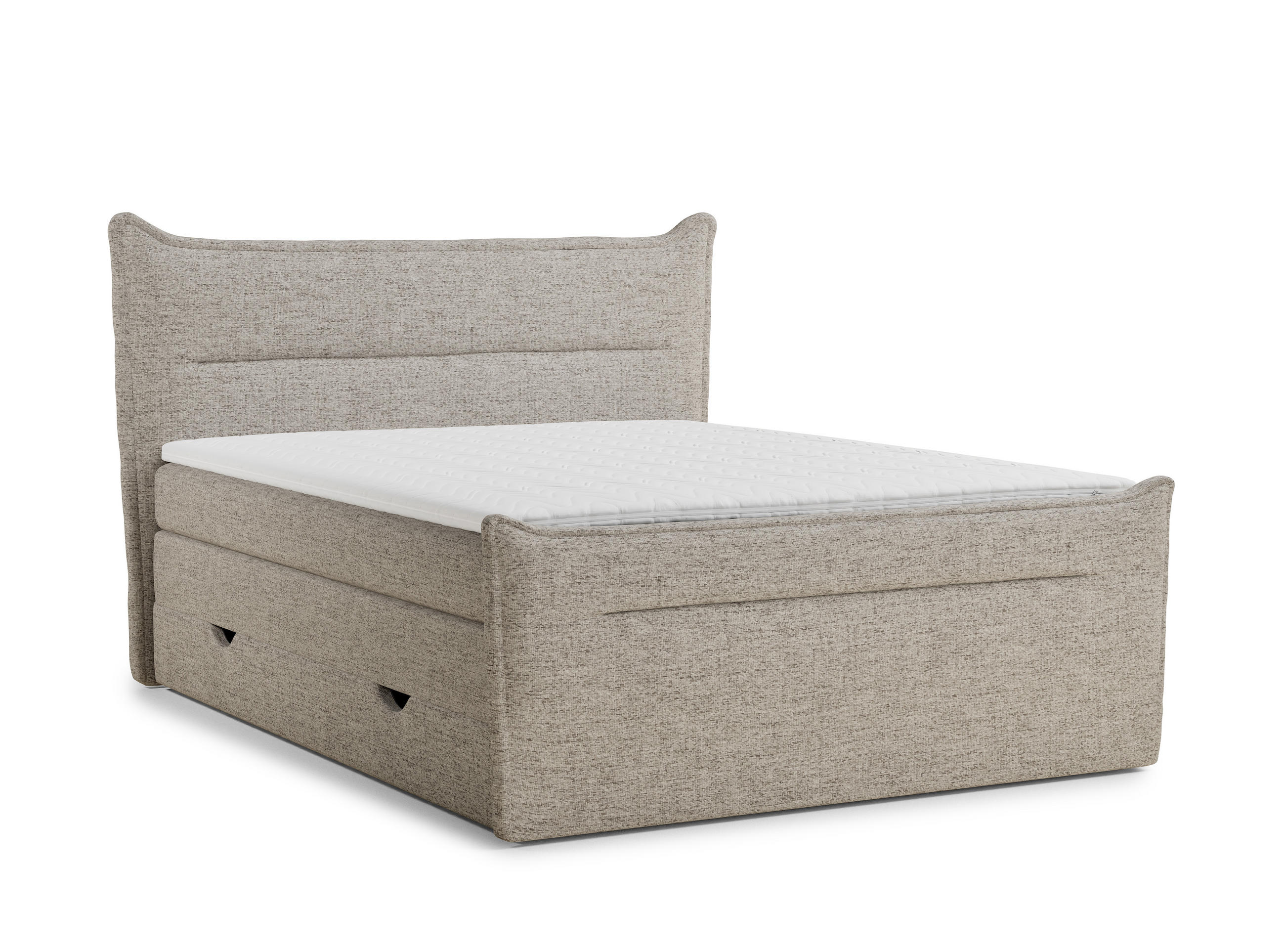 BOXSPRINGBETT Pelino 140/200 cm, in Hellbraun, Bettkasten, Matratze, Topper - Hellbraun/Schwarz, Holz/Holzwerkstoff (140/200cm) - Maison de Reve