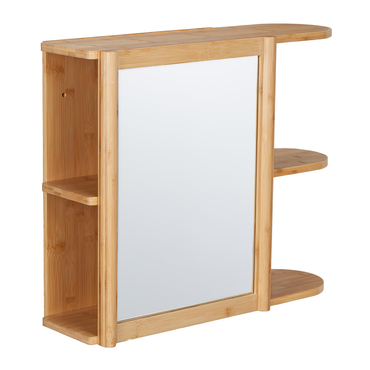 SPIEGELSCHRANK - Hellbraun, Glas/Holz (62/53/20cm) - Relaxdays