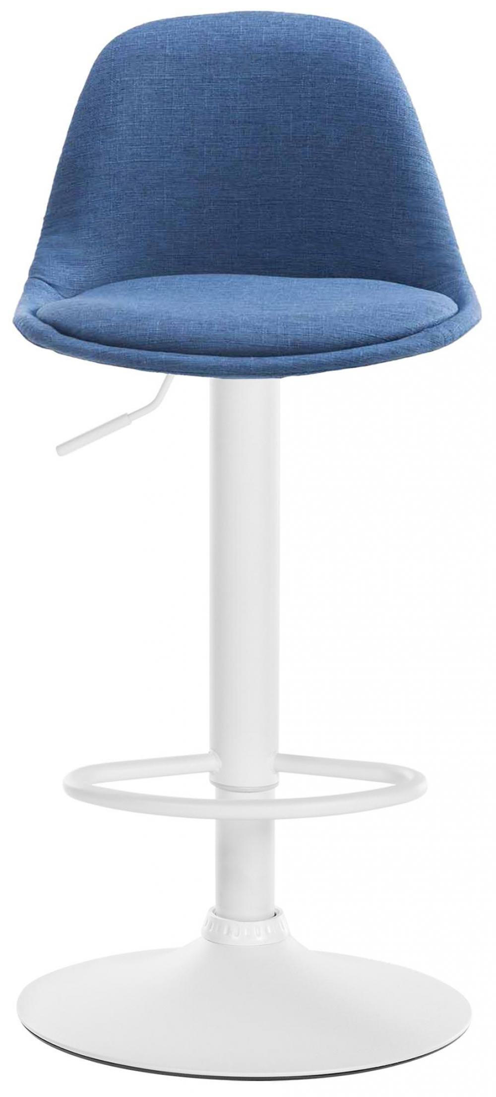 BARHOCKER Stoff blau - Blau/Weiß, Textil/Metall (39/82/43cm) - CLP