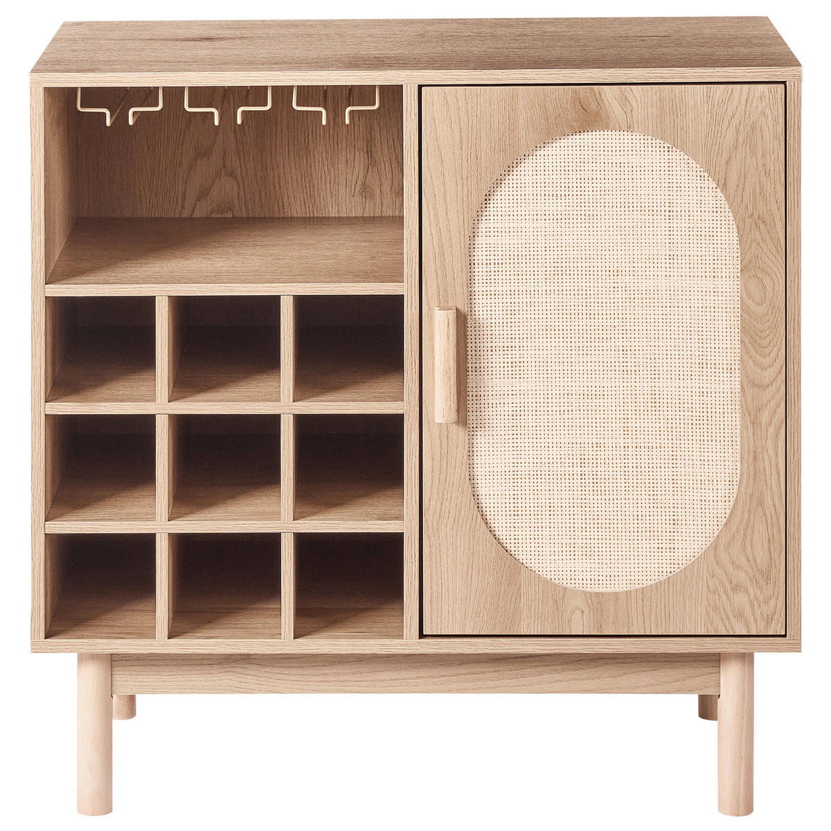 WEINREGAL Hellbraun Costello - Hellbraun/Braun, Holz/Holzwerkstoff (80/82/40cm) - Beliani