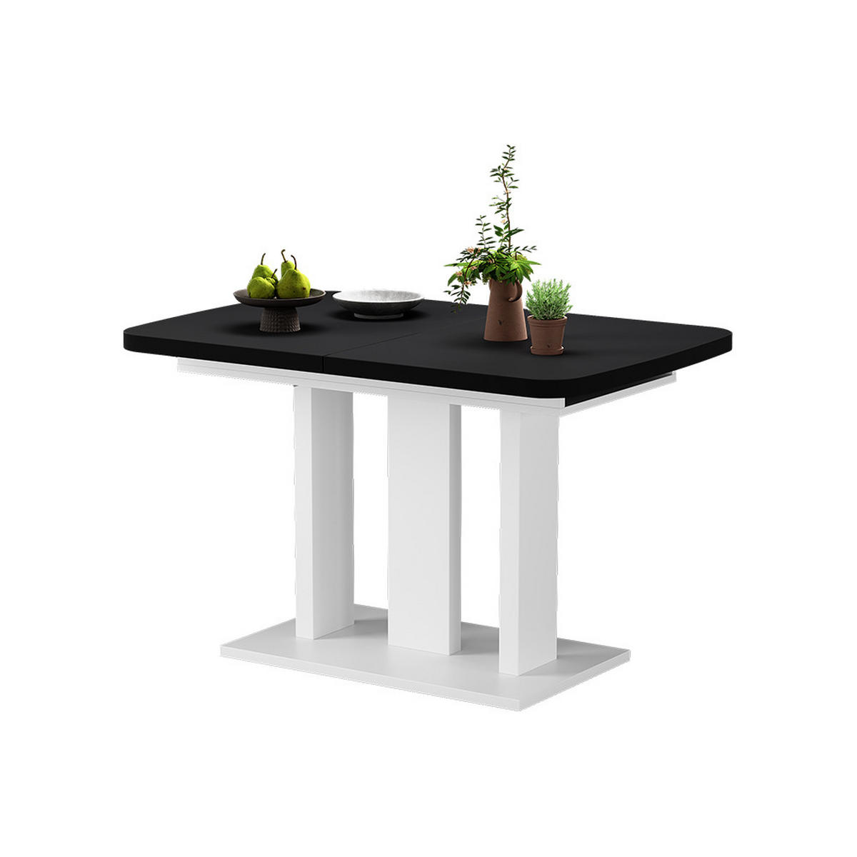 ROZKLÁDACÍ JÍDELNÍ STŮL Fenaro Černá/bílá - bílá/černá, kompozitní dřevo (80/120/77.3cm) - Vicco