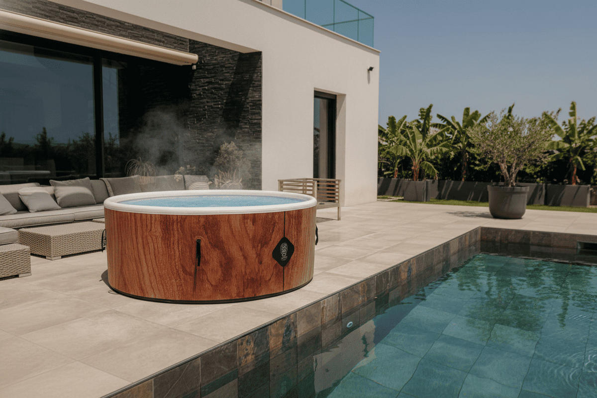 WHIRLPOOL Aufblasbarer Spa Tahiti 180 cm Durchmesser 1100 Liter Motor 2240 W Für bis zu 6 Personen - Braun, Kunststoff (180/70/70cm) - COCO SPA