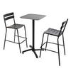 OUTDOOR-BARSET 3-tlg., Schwarz - Schwarz, Metall - Oviala
