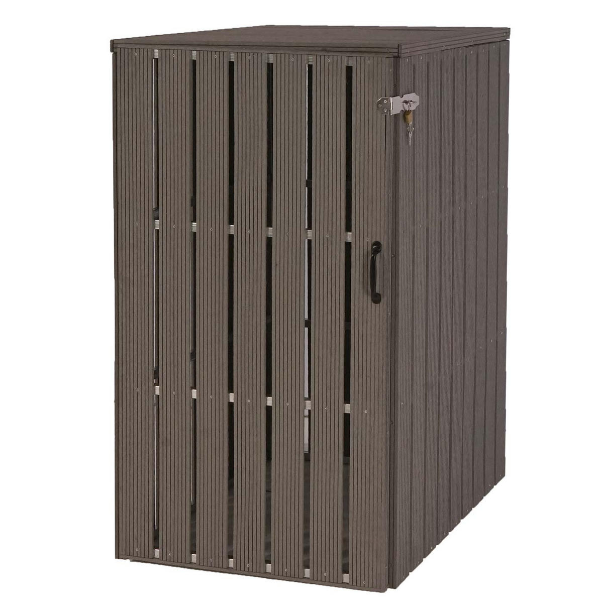 1ER WPC-MÜLLTONNENVERKLEIDUNG Grau - Grau, Holz (66/116/82cm) - MCW