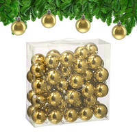 50XWEIHNACHTSKUGELN - Goldfarben, Kunststoff (6/7/6cm) - Relaxdays