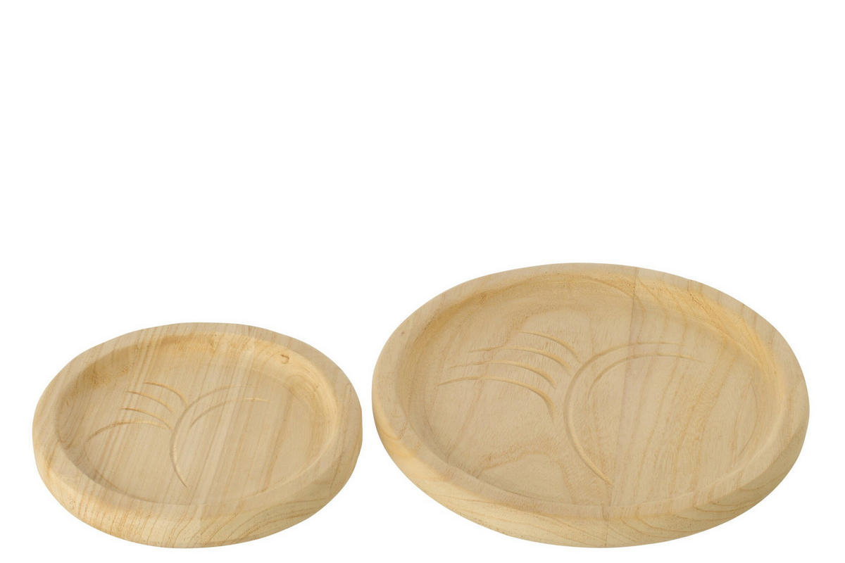 DEKORATIVES TABLETT BLATT - Naturfarben, Holz (35/4cm) - J-Line