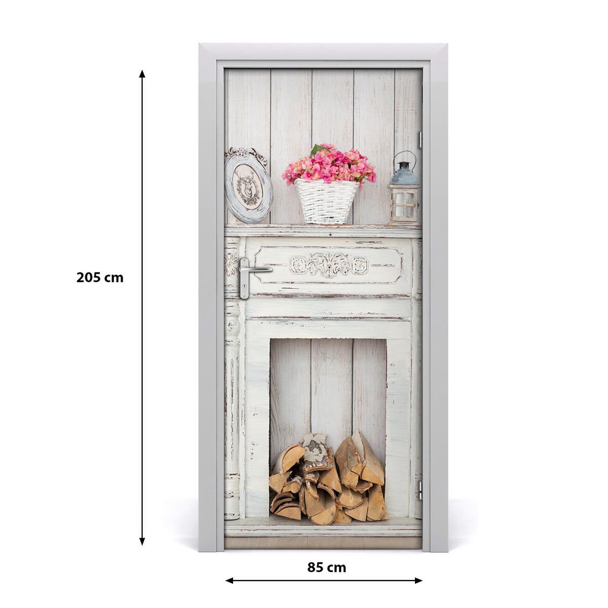 TÜRAUFKLEBER 85x205 cm Dekorativ für Türen - Creme, Kunststoff (85/205/0.01cm) - TULUP