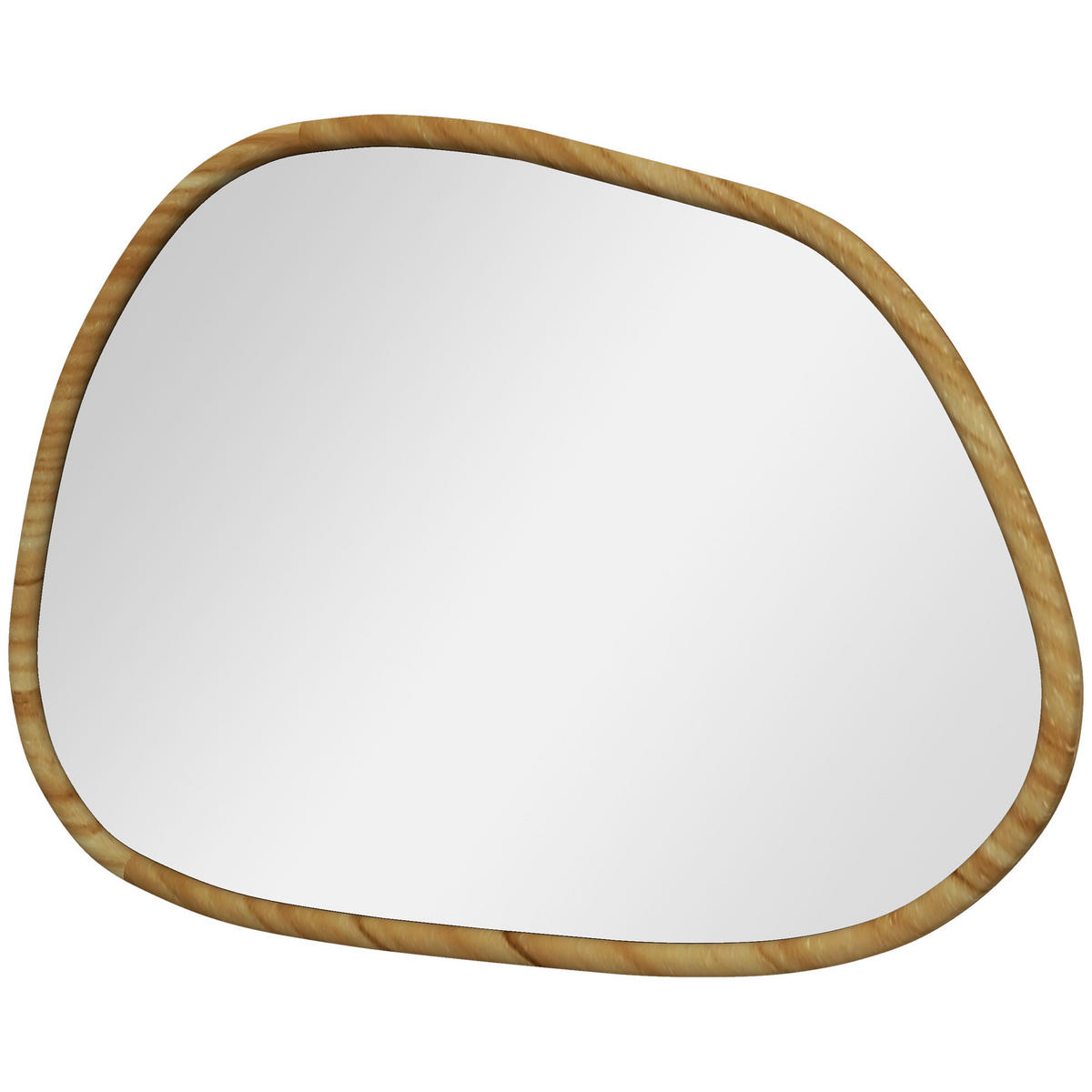 ASYMMETRISCH Wandspiegel, 70 x 50 cm Badezimmerspiegel mit Holzrahmen für Bad - Naturfarben, Glas/Holzwerkstoff (2.1/50/70cm) - HOMCOM