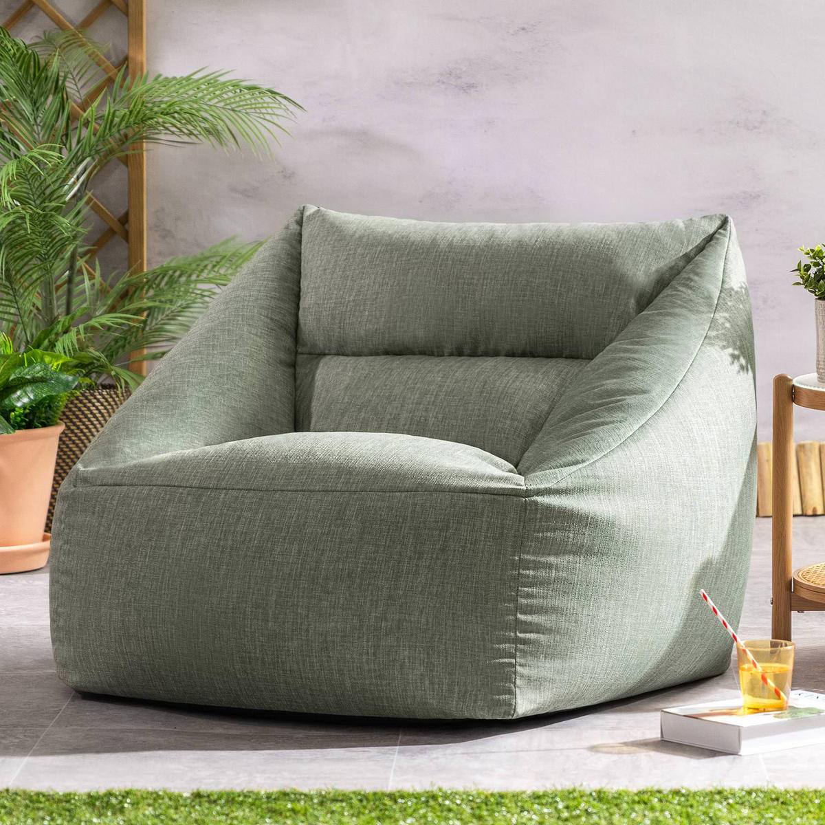 SITZSACK Outdoor-Sessel Natalia - Grün, Textil (97/35/84cm) - icon