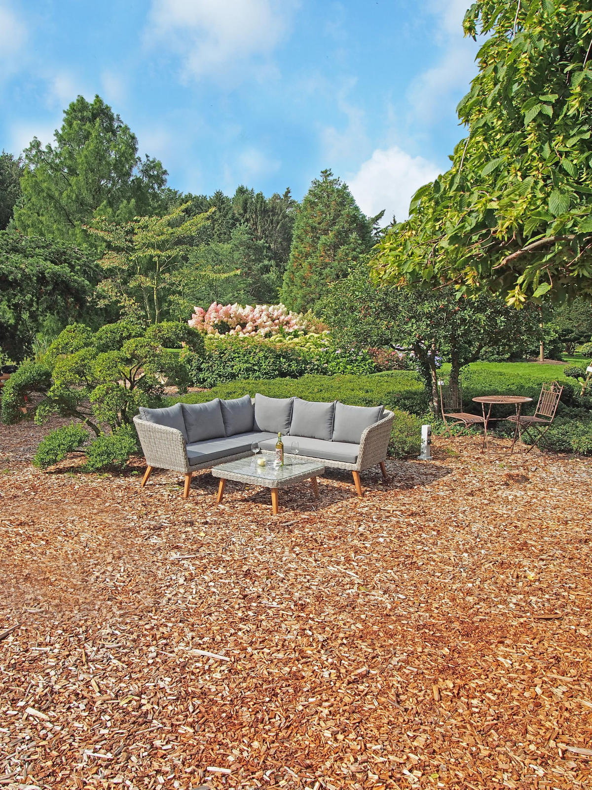 GARTENLOUNGESET Dubai grau Grau Gartenmöbel - Grau, Holz - DELUKE