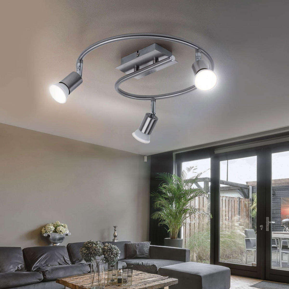 LED DECKENLEUCHTE VELA OPTIMA Silber gebürstet - Silberfarben, Metall (50/50/17cm)