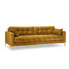 SOFA Mamaia aus Samt gelb 4 Sitzplätze - Gelb, Textil (92/75/217cm) - Micadoni
